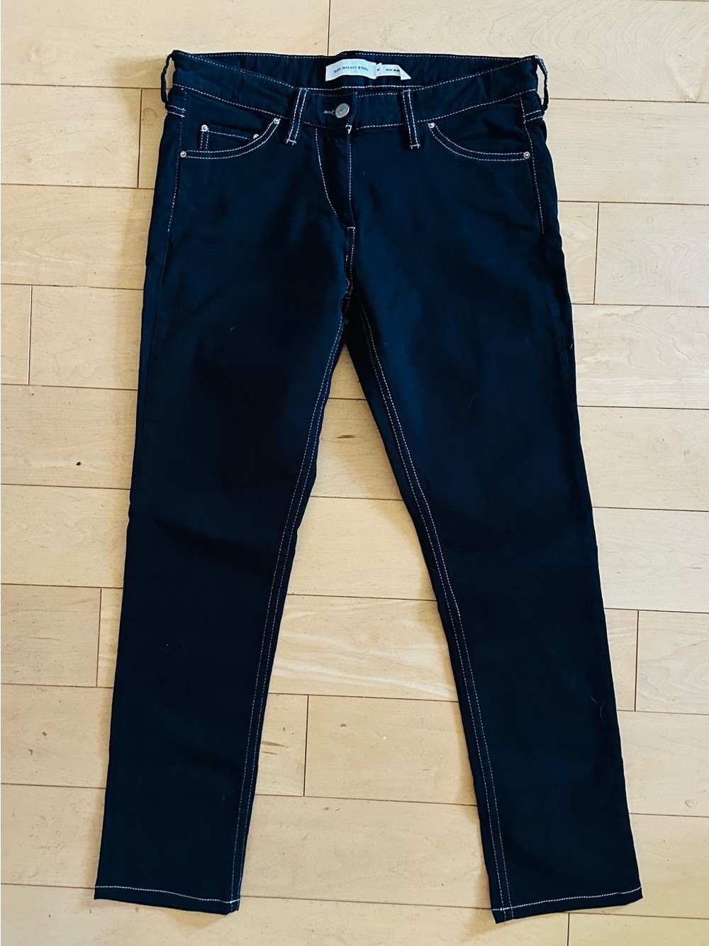 Isabel Marant Etoile Women’s Black Jeans with Contrast Stitching Size 8 (Fr 40)